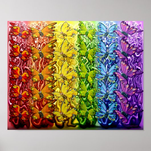 Vlinders Regenboog Poster (Voorkant)