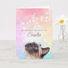 Vlinders Regenboog Siamese Kat Verlies Herdenking Kaart
