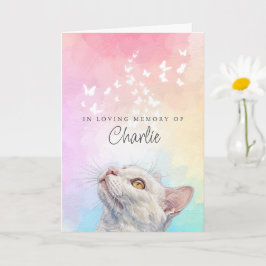 Vlinders Regenboog Witte Kat Verlies Herdenking Kaart