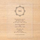 Vlinders rond acryl bruiloft uitnodiging (Voorkant)