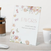 Vlinders Roze Bloemen Favors Vrijgezellenfeest Reclamebord Met Voetstuk (Insitu)