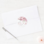 Vlinders Roze Bloemige Bruidsmeisjes Bruiloft Ronde Sticker (Envelop)