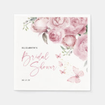 Vlinders Roze Bloemige Bruidsmeisjesborrel