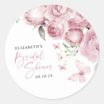 Vlinders Roze Bloemige Bruidsuitnodiging
