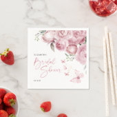 Vlinders Roze Bloemige Bruiloftsborrel Servet (Insitu)