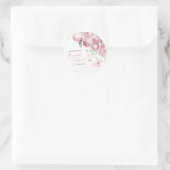 Vlinders Roze Bloemige Bruiloftsdans Ronde Sticker (Tas)