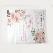 Vlinders Roze Blush Vrijgezellenfeest Achtergronde Wandkleed (Voorkant (horizontaal))