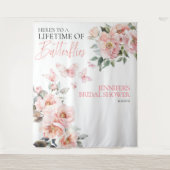 Vlinders Roze Blush Vrijgezellenfeest Achtergronde Wandkleed (Voorkant)