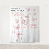 Vlinders Roze Blush Vrijgezellenfeest Achtergronde Wandkleed (Voorkant)