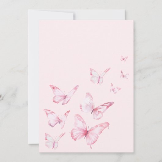 Vlinders Roze Blush Vrijgezellenfeest Kaart (Achterkant)