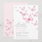 Vlinders Roze Blush Vrijgezellenfeest Kaart (Voorkant / Achterkant)