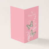 Vlinders roze bruiloft details schema kaart (Buitenkant)