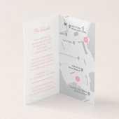 Vlinders roze bruiloft details schema kaart (Binnen)