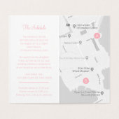 Vlinders roze bruiloft details schema kaart (Binnenkant ongevouwen)