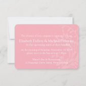 Vlinders roze bruiloft repetitie diner uitnodiging (Achterkant)