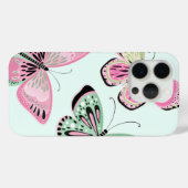 Vlinders roze en groen Case-Mate iPhone case (Achterkant (horizontaal))