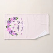 Vlinders roze en Paarse Handdoek (Handdoek)