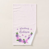 Vlinders roze en Paarse Handdoek (Handdoek)