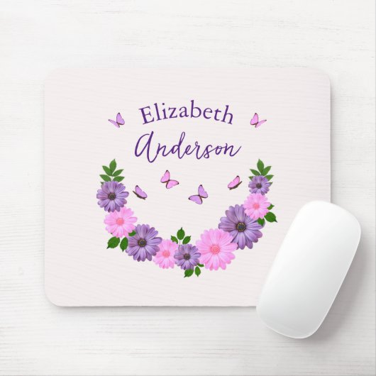 Vlinders roze en Paarse Muismat (Met muis)