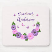 Vlinders roze en Paarse Muismat (Voorkant)