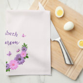 Vlinders roze en Paarse Theedoek (Quarter Fold)