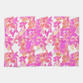 Vlinders, roze, fuchsia en koraal theedoek (Horizontaal)