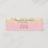 vlinders roze getrouwheidskaart mini visitekaartje (Achterkant)