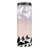 Vlinders Roze Glitters Geborduurde Naam Thermosbeker (Achterkant)