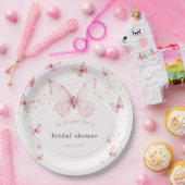 Vlinders Roze Goud Bruiloftsfeest Papieren Bordje (Feest)