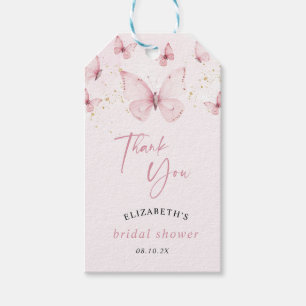 Vlinders Roze Goud Trouw Bruiloft Dank Je Cadeaulabel