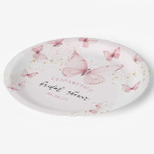 Vlinders Roze Goud Vrijgezellenfeest Papieren Bordje (Gekanteld)