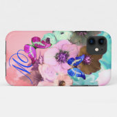 VLINDERS, ROZE TEAL ROZEN EN ANEMONEBLOEMEN Case-Mate iPhone CASE (Achterkant (horizontaal))