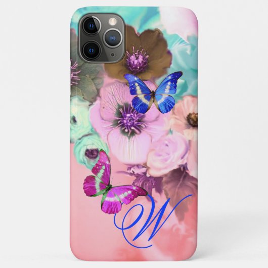 VLINDERS,ROZE TEAL ROZEN EN ANEMONEBLOEMEN Case-Mate iPhone CASE (Achterkant)