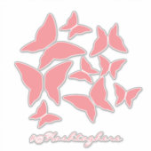 Vlinders Roze Witte Autosticker Sticker (Voorkant)