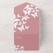 Vlinders Rozen Aardse Trouw  All In One Uitnodiging (Buitenkant)