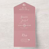 Vlinders Rozen Aardse Trouw  All In One Uitnodiging (Binnen)