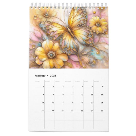 Vlinders schilderij kalender (Feb 2026)