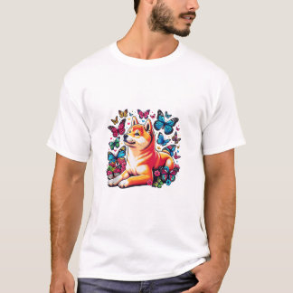 Vlinders Shiba Inu Hond T-shirt