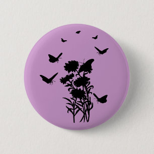 Vlinders Silhouette Button