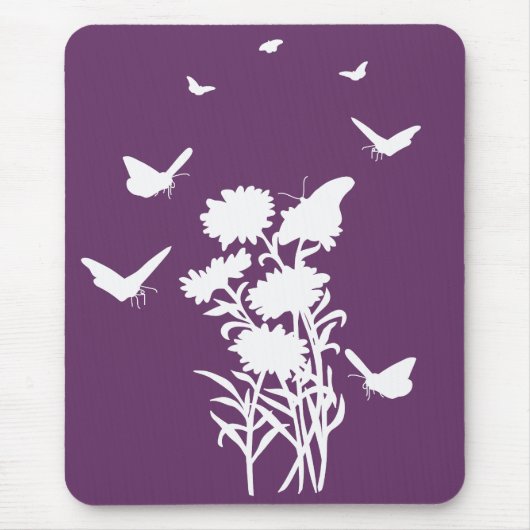 Vlinders Silhouette Mousepad Muismat (Voorkant)