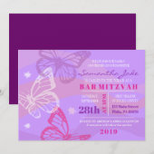 VLINDERS & STERREN Bat Mitzvah Uitnodiging (Voorkant / Achterkant)