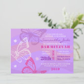 VLINDERS & STERREN Bat Mitzwa Uitnodiging (Staand voorkant)