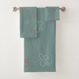 Vlinders Sterren Salie Groen Bad Handdoek