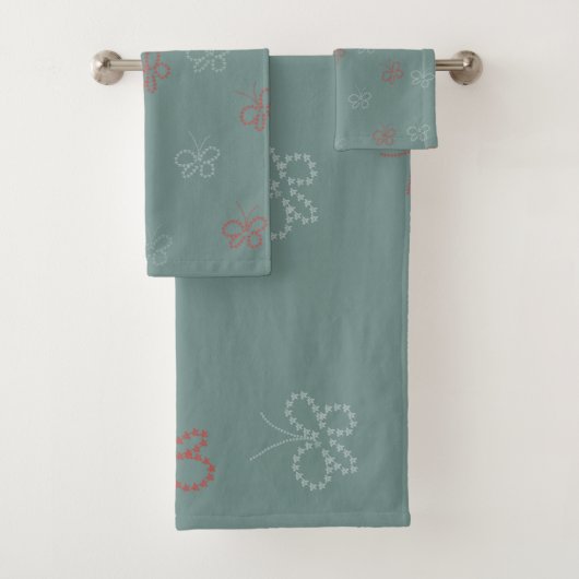 Vlinders Sterren Salie Groen Bad Handdoek (Insitu)