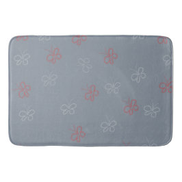 Vlinders Sterren Salie Stof Blauw Badmat