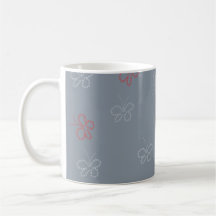 Vlinders Sterren Salie Stof Blauw