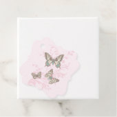 Vlinders tekening grafisch roze bruiloft cadeau bedankjes labels (In situ)