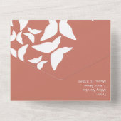 Vlinders Terracotta Aardse bruiloft All In One Uitnodiging (Achterkant)