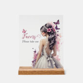 Vlinders Trouwjurk Bruidsfeest Cadeautjes Acryl Bord (Voorkant)