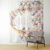 Vlinders tuin baby shower foto achtergrond wandkleed (In situ)